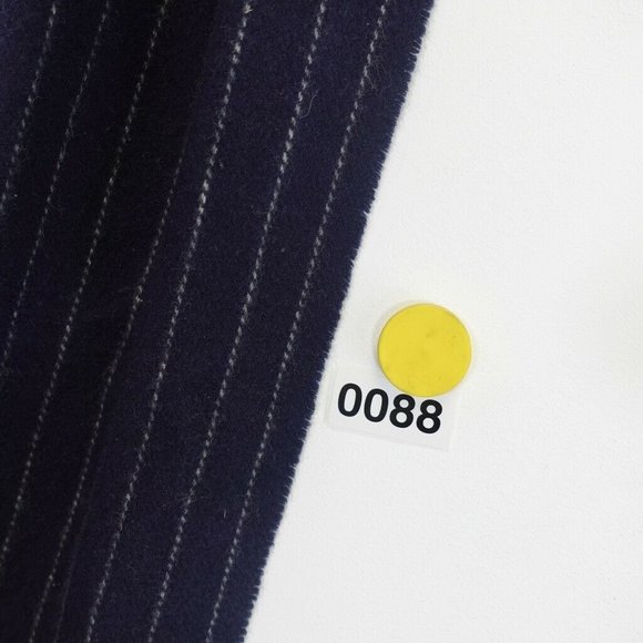 TWEEDBANK Men's Navy Blue White Blanket Scarf OS Lamb Wool Cashmere Striped Cozy - Picture 8 of 8